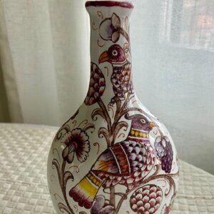 Baudiuelli Ceramic Italian Faience Bird/Floral Signed Vase - Rare 11”